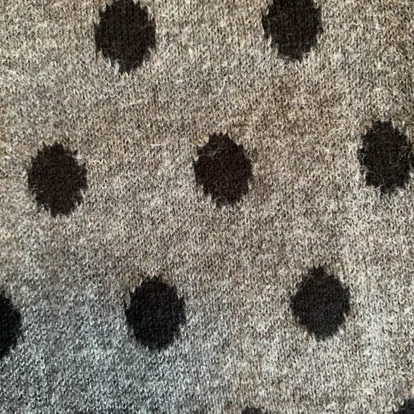Ann Taylor LOFT Gray & Black Polka Dot Short Sleeve Sweater Womens Size Small - Picture 7 of 9